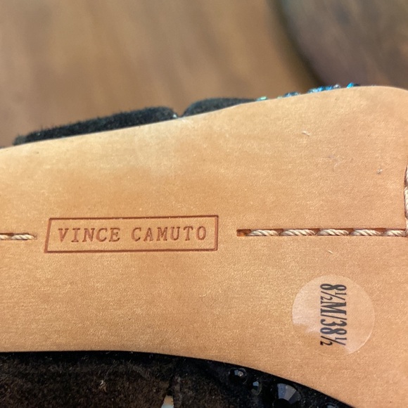 Vince Camuto NEVER WORN black suede and jewel heels - Picture 5 of 7